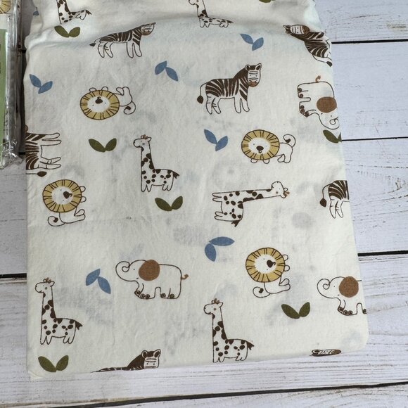 Cocalo Baby Azania Crib Sheet Set 2 pc Safari Animals 100% Cotton Giraffe Zebra - Picture 10 of 13